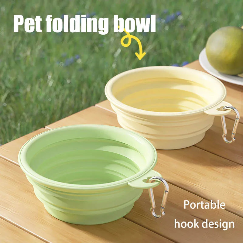 Foldable Silicone Dog Bowl Pet Outdoor Travel Portable Folding Cat Food Water Large Capacity Container Feeding Bowl Pet Supplies