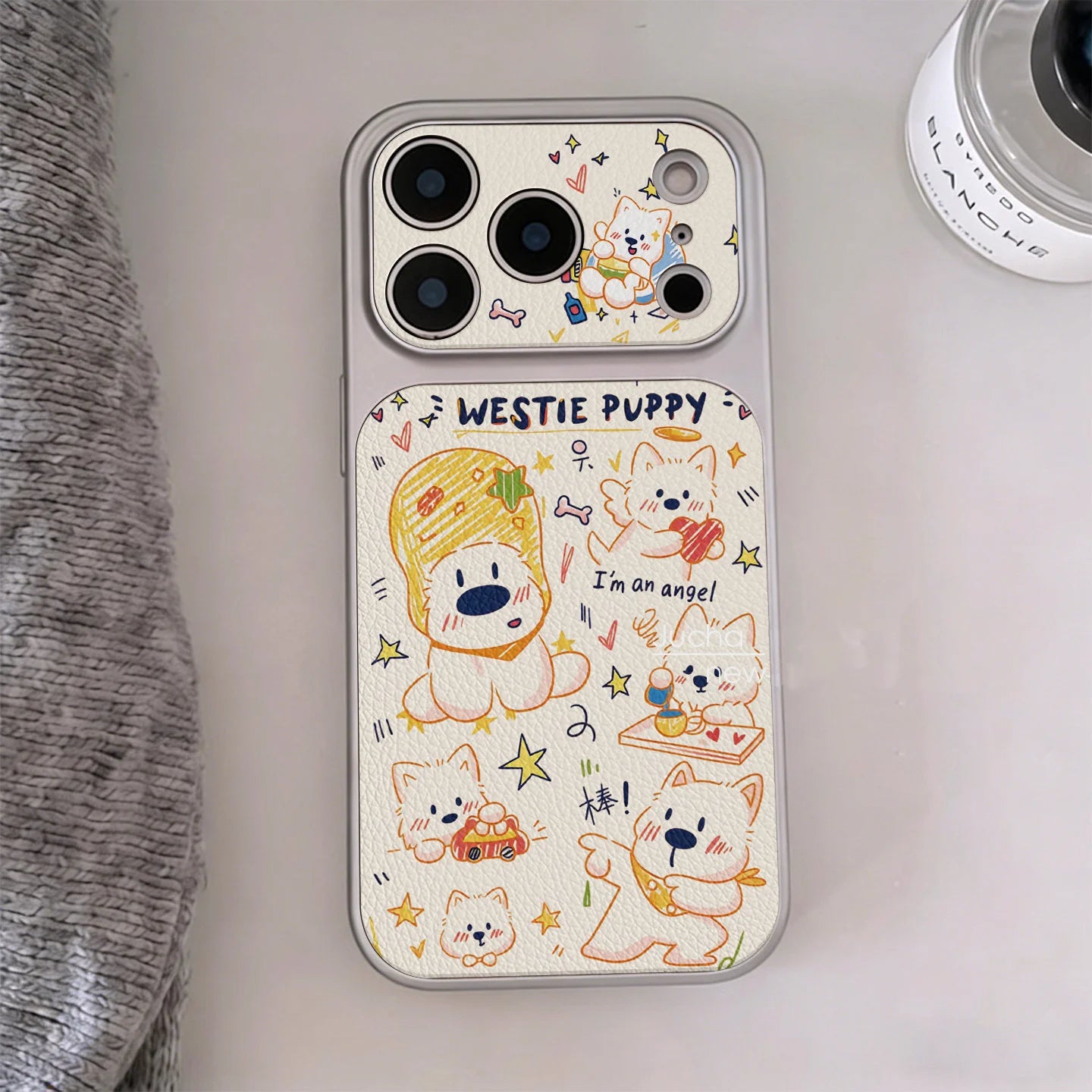 Interesting Well Behaved Cute Line Graffiti Dog Phone Case For iPhone 17 AIR 16 15 14 13 PRO MAX PLUS Dustproof Anti Fall Cover