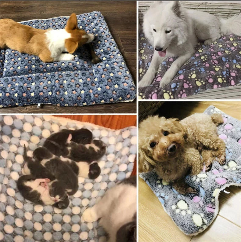 Flannel Pet Sleeping Mat Dog Bed Cat Litter Puppy Bed Dog Sofa Lovely Mattress Cushion for Small Large Dog Blanket For Winter