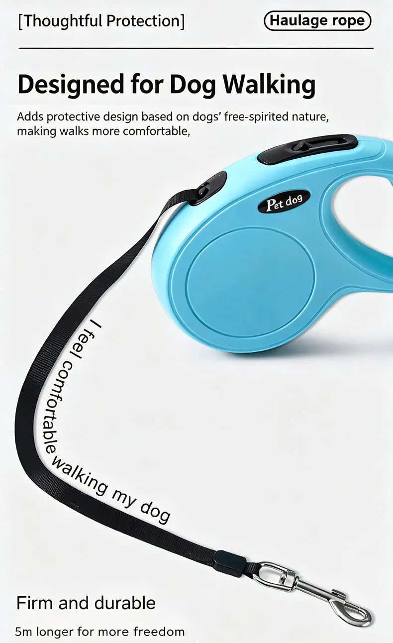 3M/5M Retractable Dog Leash Anti-Burst Dogs Lead for Outdoor Walking One Click Brake Pets Traction Rope for Small Medium Dogs