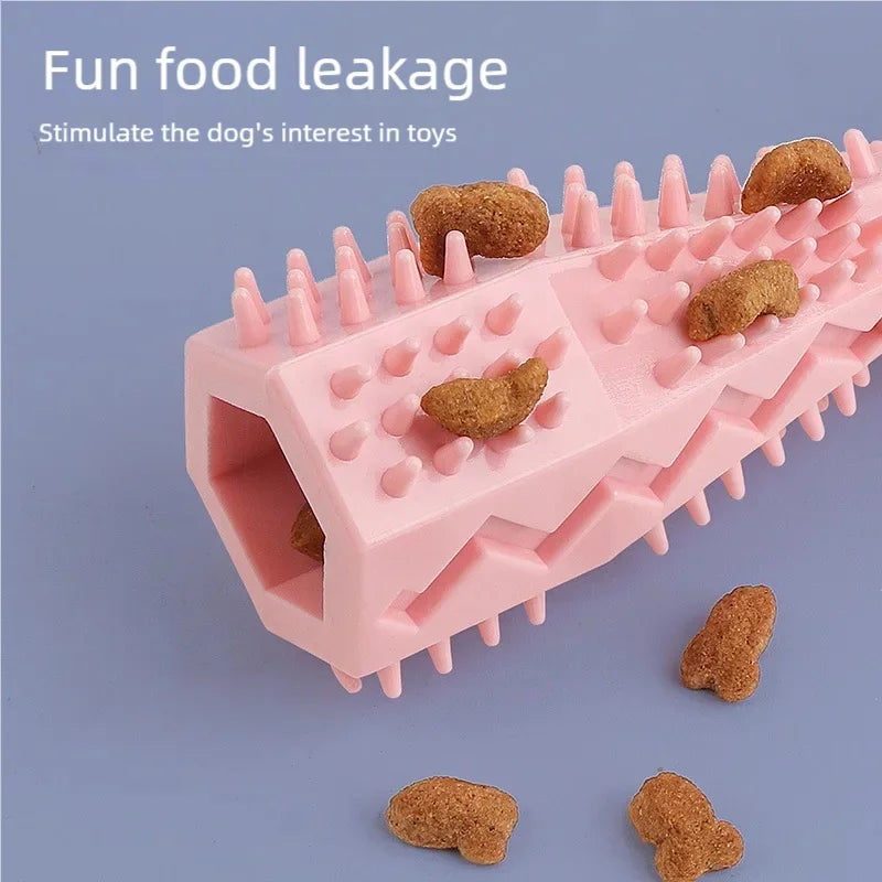 Durable Dog Chew Stick Teething Toy Bite Resistant Leakage Food Dispenser Pet Teeth Cleaning Interactive Dog Training Toy
