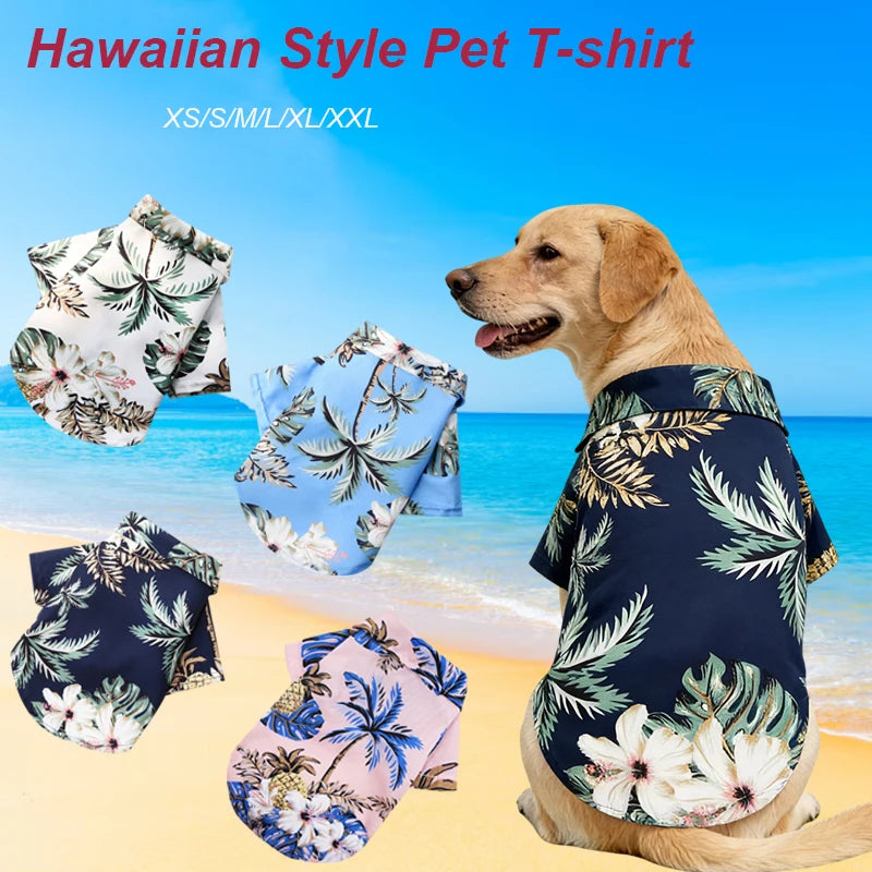 Hawaiian Style Pet Dog Clothe Summer SandBeach Dog Shirts for Small Medium Dogs Puppy Cat Clothing Ropa Perro Pug French Bulldog