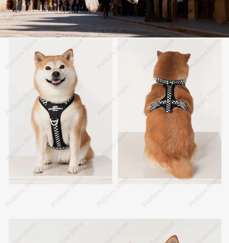 Escape Proof Dog Harness Soft Padded Full Body Pet Harness Reflective Adjustable No Pull Vest with Lift Handle and Leash Clip