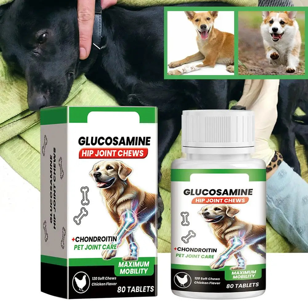 80 Tablets Nutritional Supplement Dog Joint Care Tablets for Mobility Support Nutritional Supplement for Pets