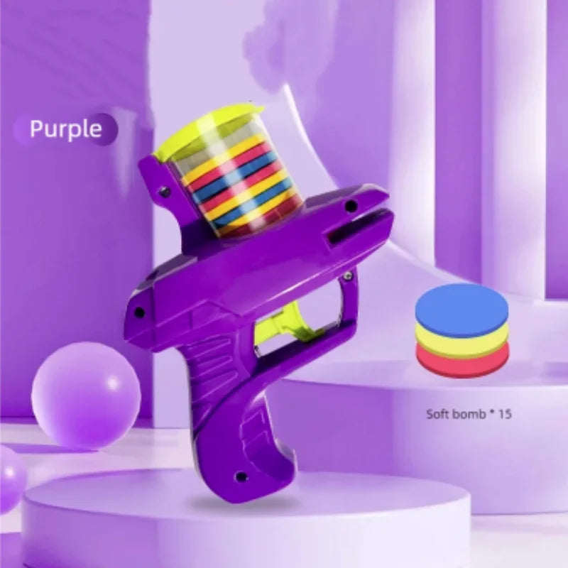 Funny Cat Toys Creative Turnip Gun with Reusable Foam Flying Disc Pet Hunting Interactive Toy Dog Cat Pet Supplies