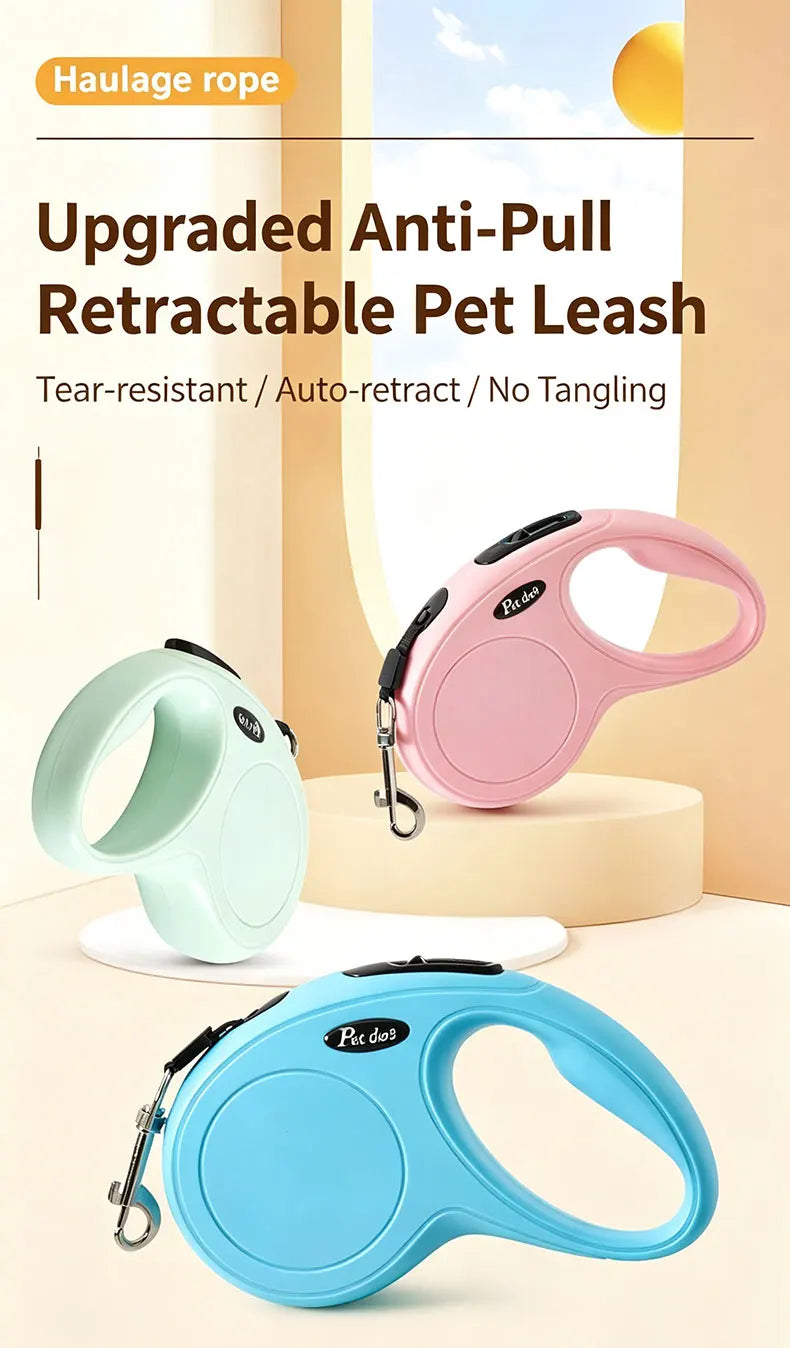 3M/5M Retractable Dog Leash Anti-Burst Dogs Lead for Outdoor Walking One Click Brake Pets Traction Rope for Small Medium Dogs