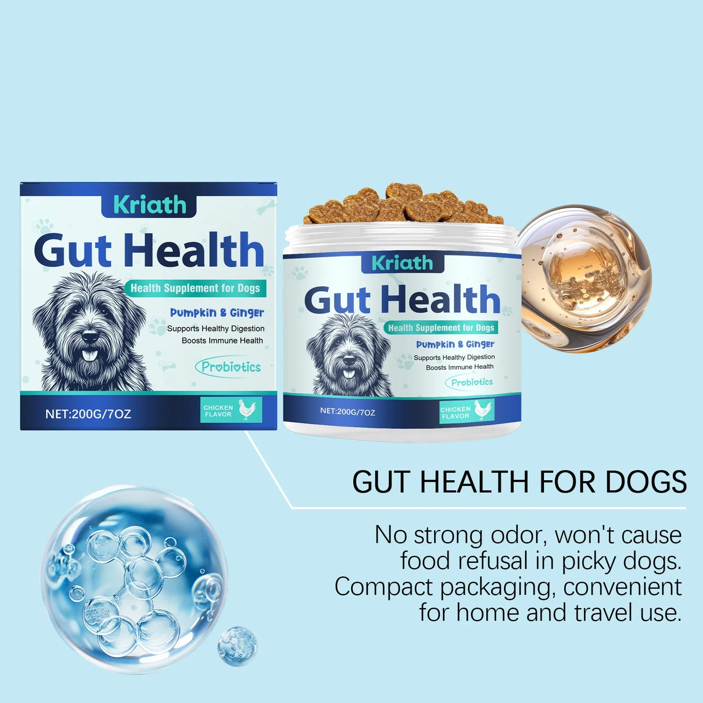 200g Dog Body Care Soft Granules-Protect Pet Health Aid Digestion Enhance Nutrient Absorption Balance Gut Flora Pet Comfort Care