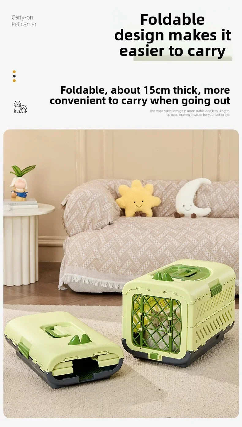 Foldable Large Pet Airline Carrier Portable Travel Kennel Cat Dog Cage Dog Accessories Foldable Cat Carrier Pet Carrier Luxury