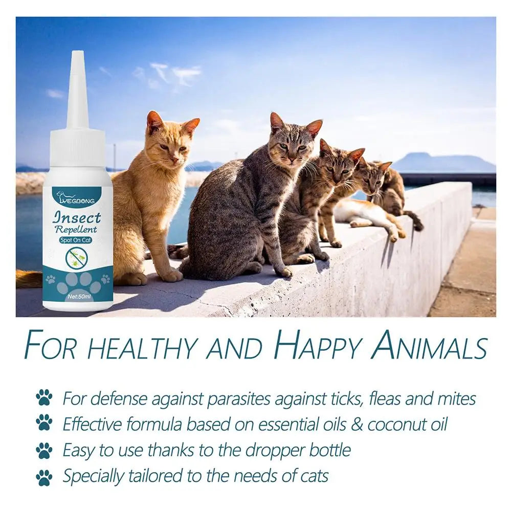 1pcs Pet Flea Killer Drops Anti Fleas Cats Ticks Lice Mite Removal Relieve Itching Dogs Ringworm Treatment Pet Insect Removal