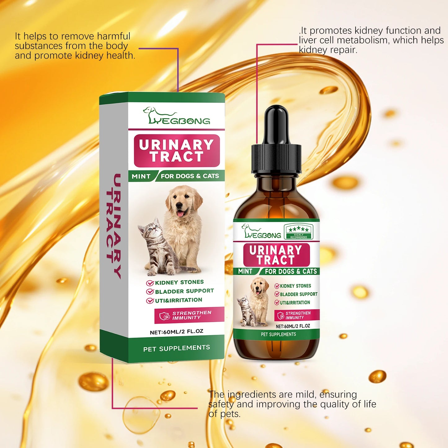 Yegbong Pet Care Supplement for Promoting Kidney Health – Enhances Pets' Vitality with Gentle Ingredients