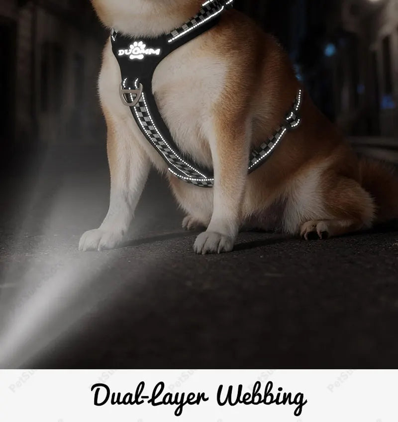 Escape Proof Dog Harness Soft Padded Full Body Pet Harness Reflective Adjustable No Pull Vest with Lift Handle and Leash Clip