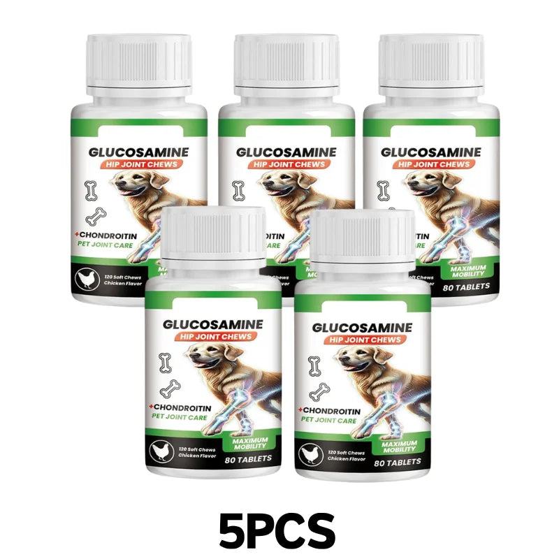 80 Tablets Pet Joint Care Soft Chews Supplement Glucosamine Pet Joint Care Chews Chondroitin Supplement For Dogs Joint Support