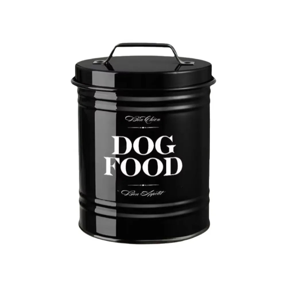 Large Capacity Dog Food Storage Container Airtight with Lids Pet Treat Container Moisture-Proof Metal Dog Treat Jar