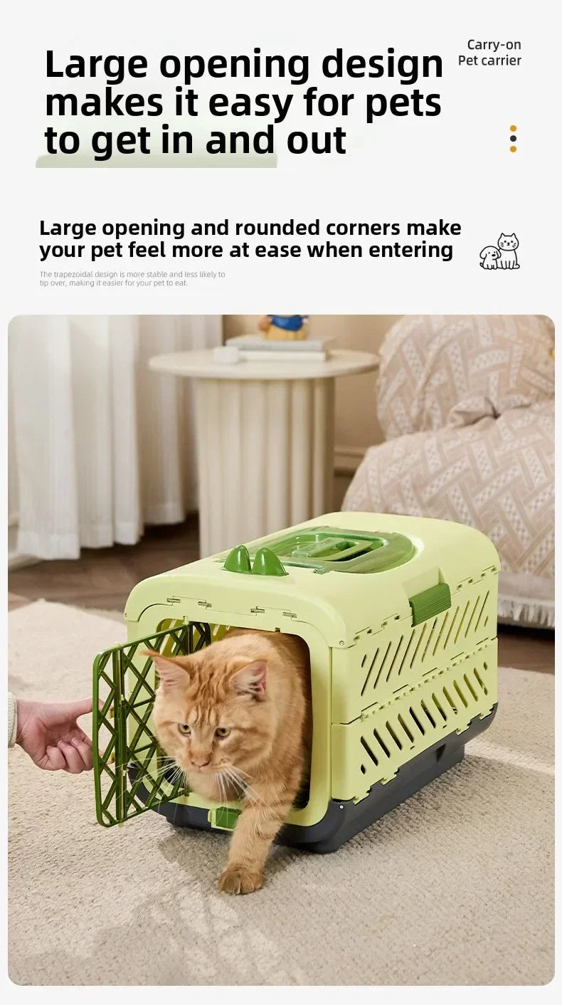 Foldable Large Pet Airline Carrier Portable Travel Kennel Cat Dog Cage Dog Accessories Foldable Cat Carrier Pet Carrier Luxury