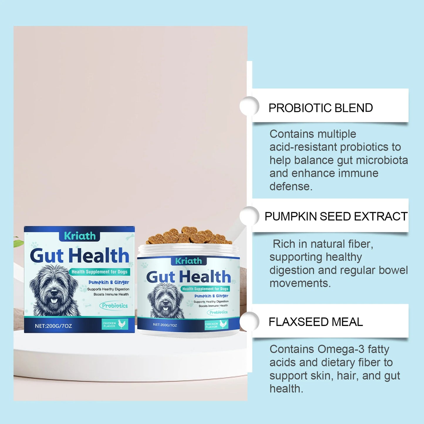 200g Dog Body Care Soft Granules-Protect Pet Health Aid Digestion Enhance Nutrient Absorption Balance Gut Flora Pet Comfort Care
