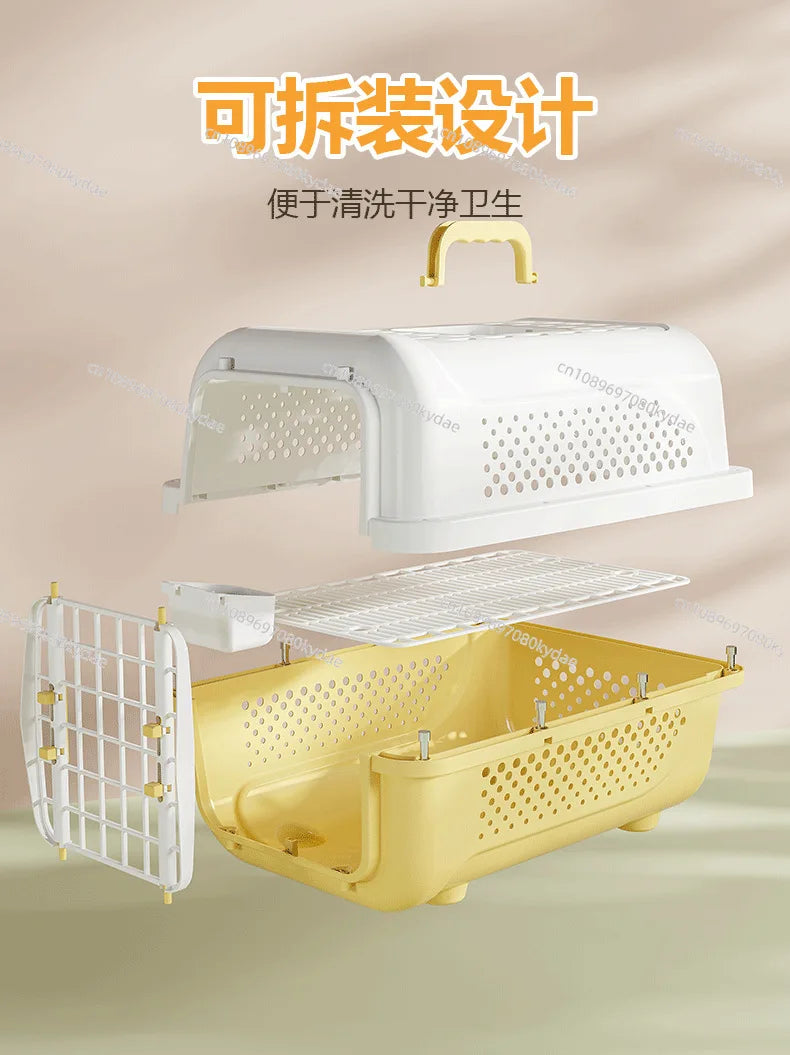 PP Airline Pet Crate Ventilated Travel Carrier Small Cat Dog Transport Box Cabin-Approved Portable Car Flight Kennel