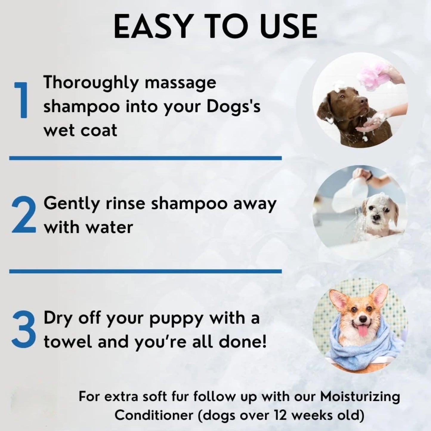 ATUBAN 16 floz 5 in 1 Dog Shampoo for Itchy Skin - Sensitive Skin Dog Shampoo for Smelly Dogs - Dog Shampoos & Conditioners