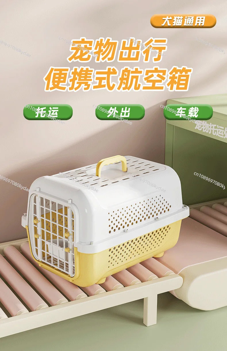 PP Airline Pet Crate Ventilated Travel Carrier Small Cat Dog Transport Box Cabin-Approved Portable Car Flight Kennel