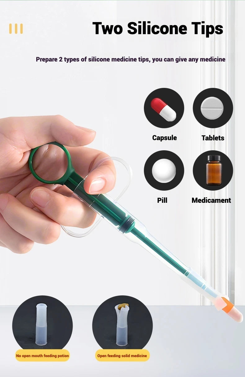 Pet Medicine Feeder for Cats and Dogs Push-type Medicine Feeding Stick Pills Artifact Deworming Needle Syringe