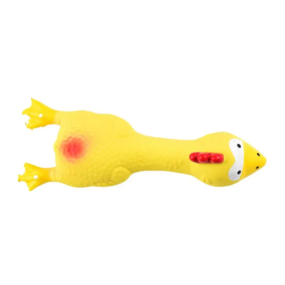 17*6.5cm Latex Chicken Dog Toy With Sound Boredom Relief Teeth Cleaning Molar Bite-Resistant Funny Squeaky Chicken Dog Chew Toy