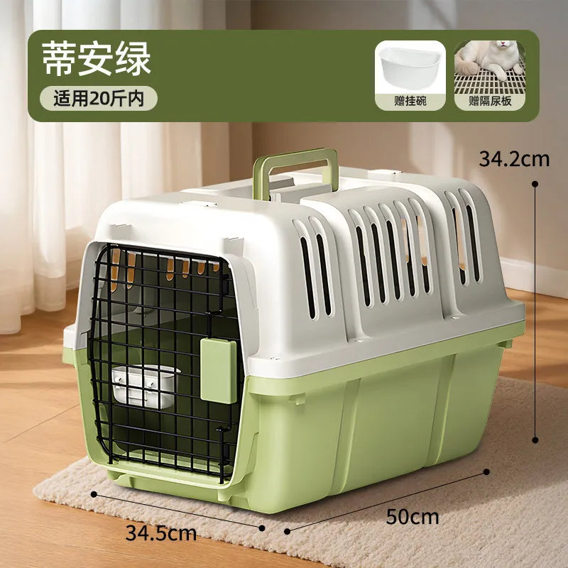 Pet Carrier Hard Plastic Travel Crate for Cats and Small Dogs Ventilated Car Kennel with Sturdy Handle for Outdoor Hiking