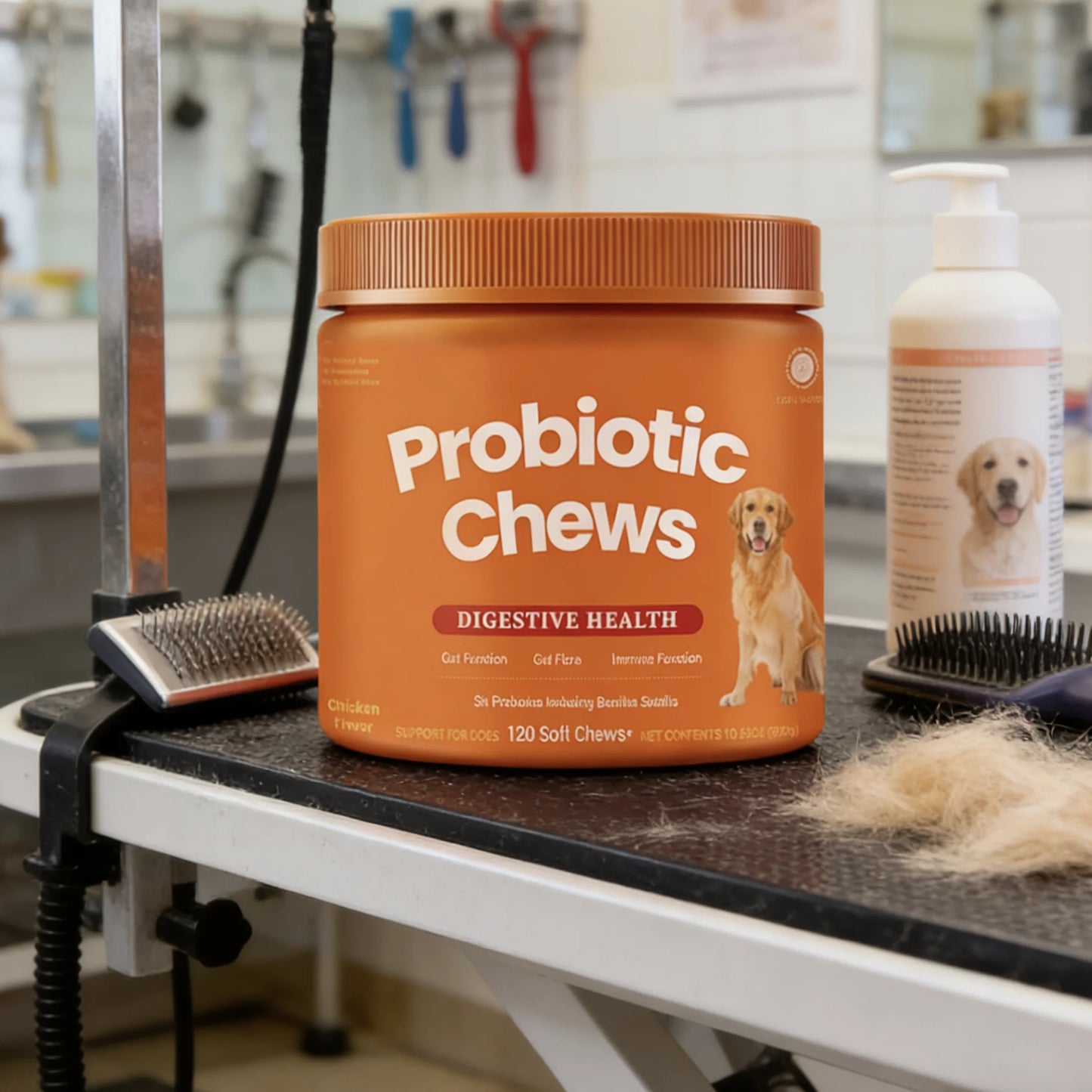 Dog Probiotic Chews  Digestive Health Support Chicken Flavor 120 Count Soft Chews Gut & Immune Support Supplement for Dogs