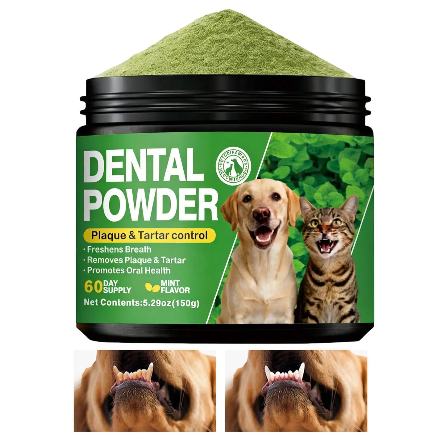 150g Dog Tooth Powder Bad Breath Remover Freshener Dog Teeth Care Powder For Puppy Cats Pets Brushing Grooming Bathing Washing