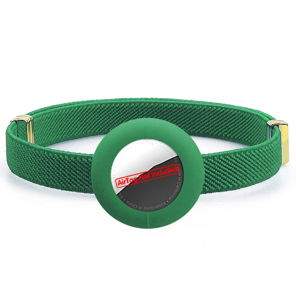 Cute Breakaway Cat Collar Elastic GPS Tracker Kitten Collar with Air Tag Holder Case Adjustable 5-12in Pets Collars for Cats