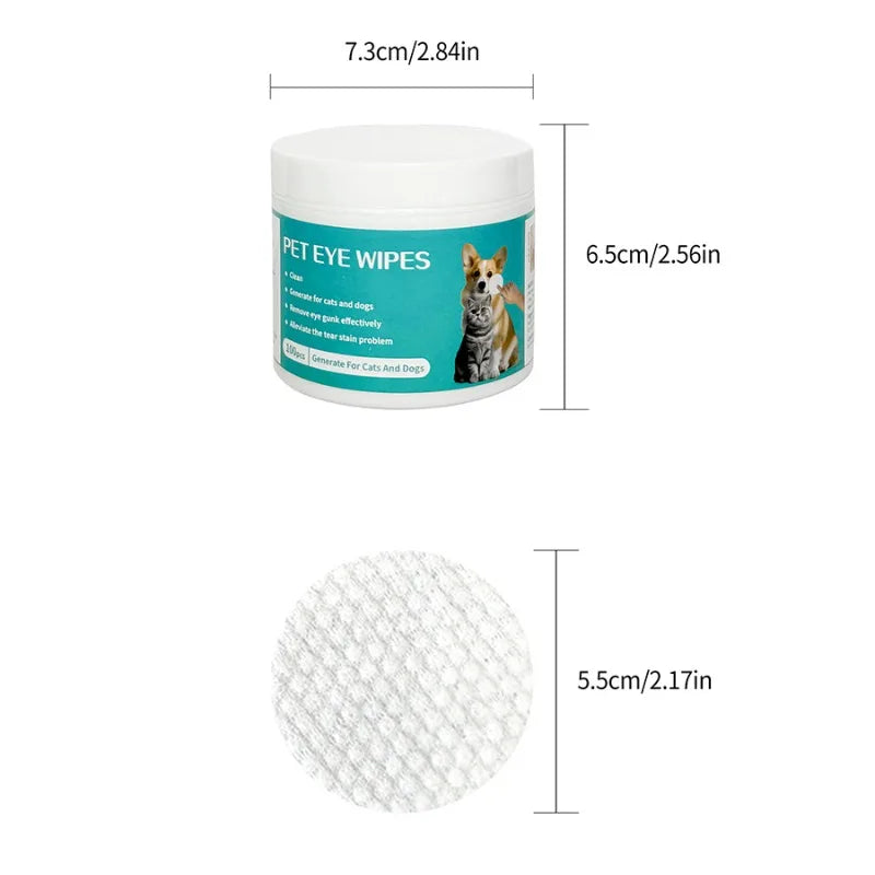 100 Piece Pet Eye Cleaning Wipes Tear Mark Remover for Cats Hygienic Grooming Wet Tissues for Home Pet Care Happy Tails Pet Shop Store