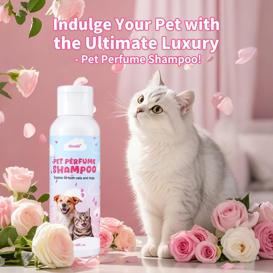 Pet Shower Gel Dog Shampoo Deodorizing Deep Cleansing with Long Lasting Scent, Clean Smooth Shiny Coat, Cat Perfume Bath Body Wa
