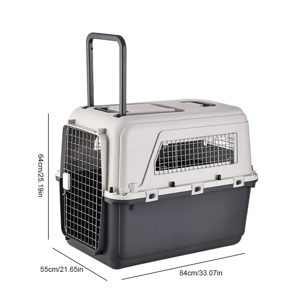 Pet Cat Carrier Length 33in/Width 21.6in/Height 25.2in with Handle & Metal Door Airline Approved Pet Carrier for Puppies Kittens Happy Tails Pet Shop Store