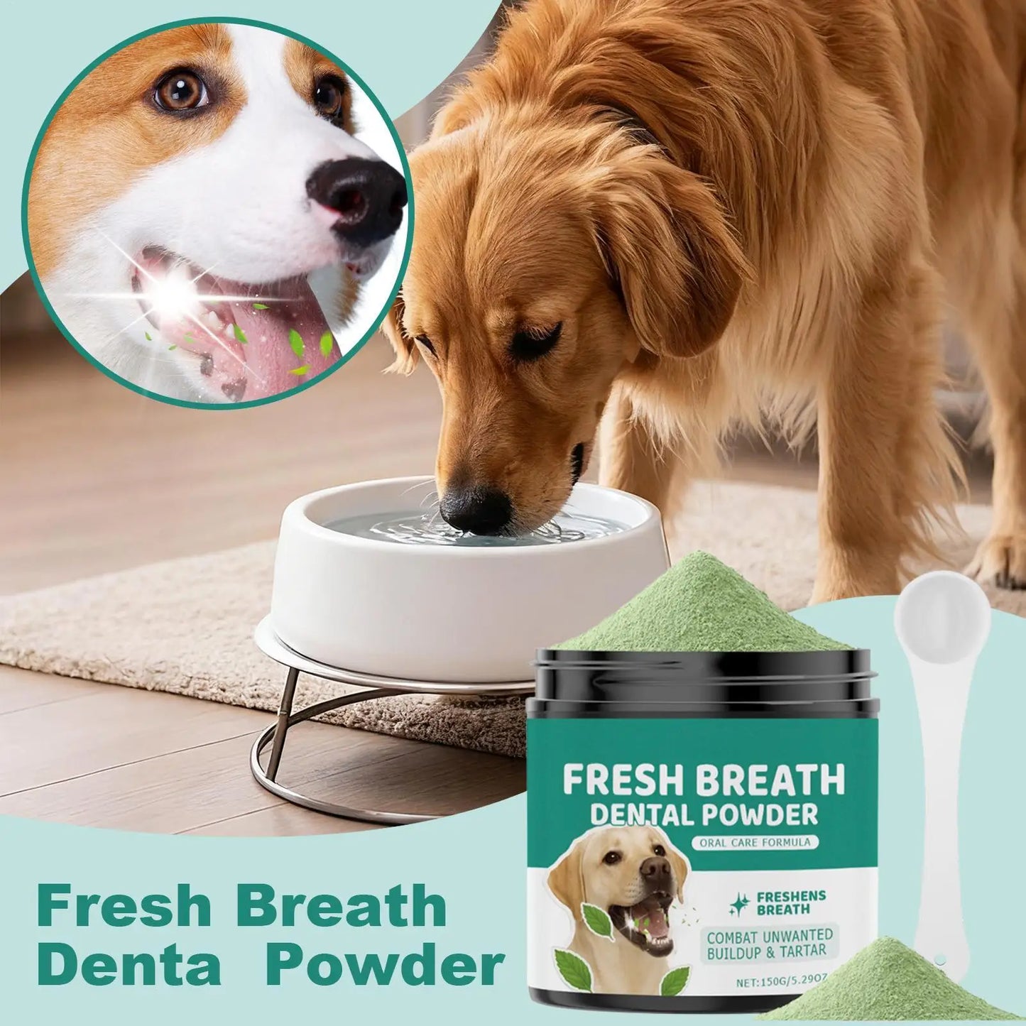 150g Dog Tooth Cleaning Powder Gentle Dental Care for Pets Tartar Plaque Remover Fresh Supplies Protect Dog Oral Gum Health