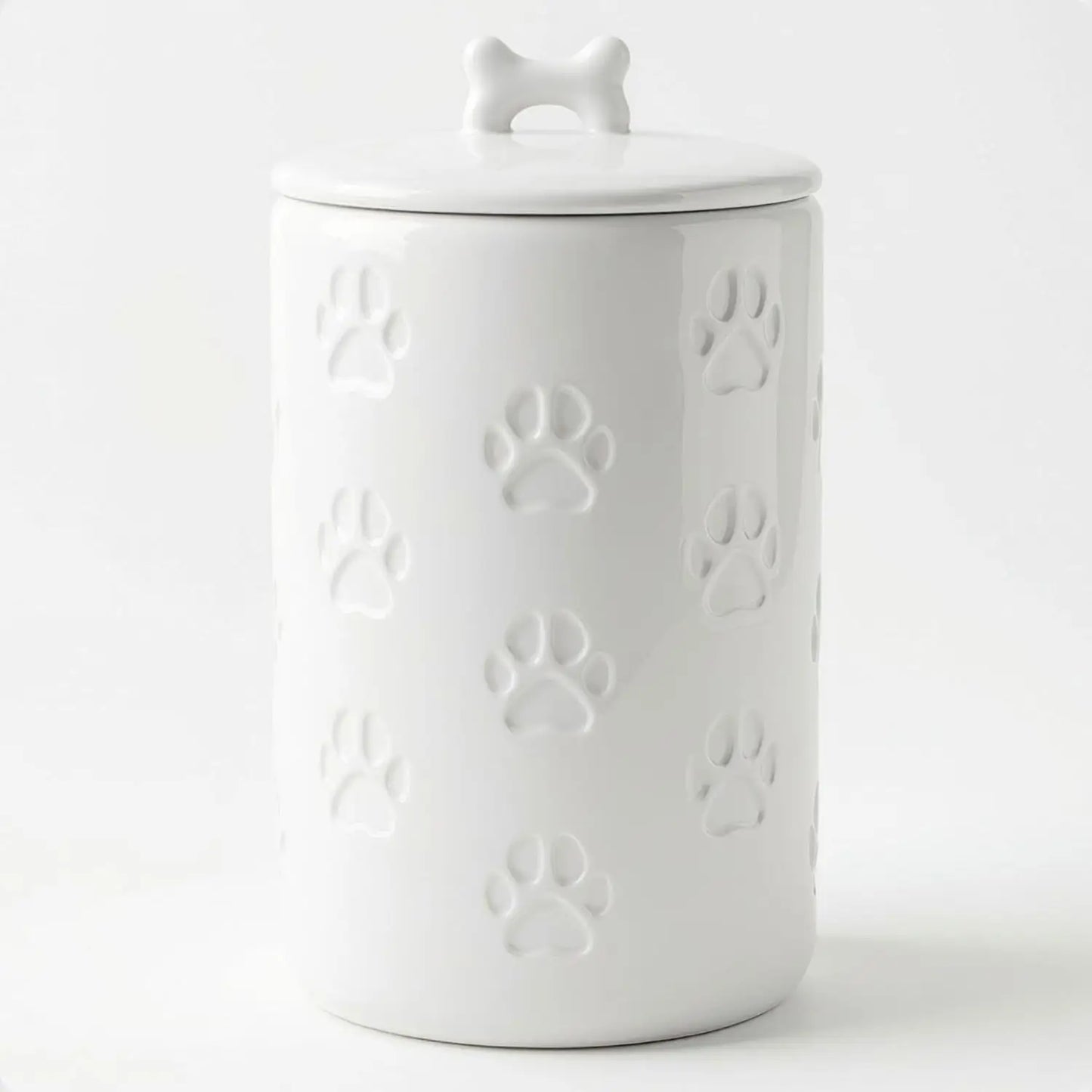 Tarro Hermético para Premios de Perro, Bote de Cerámica de 5x9 Pulgadas con Tapa, Capacidad de 7 Tazas para Encimera de Cocina