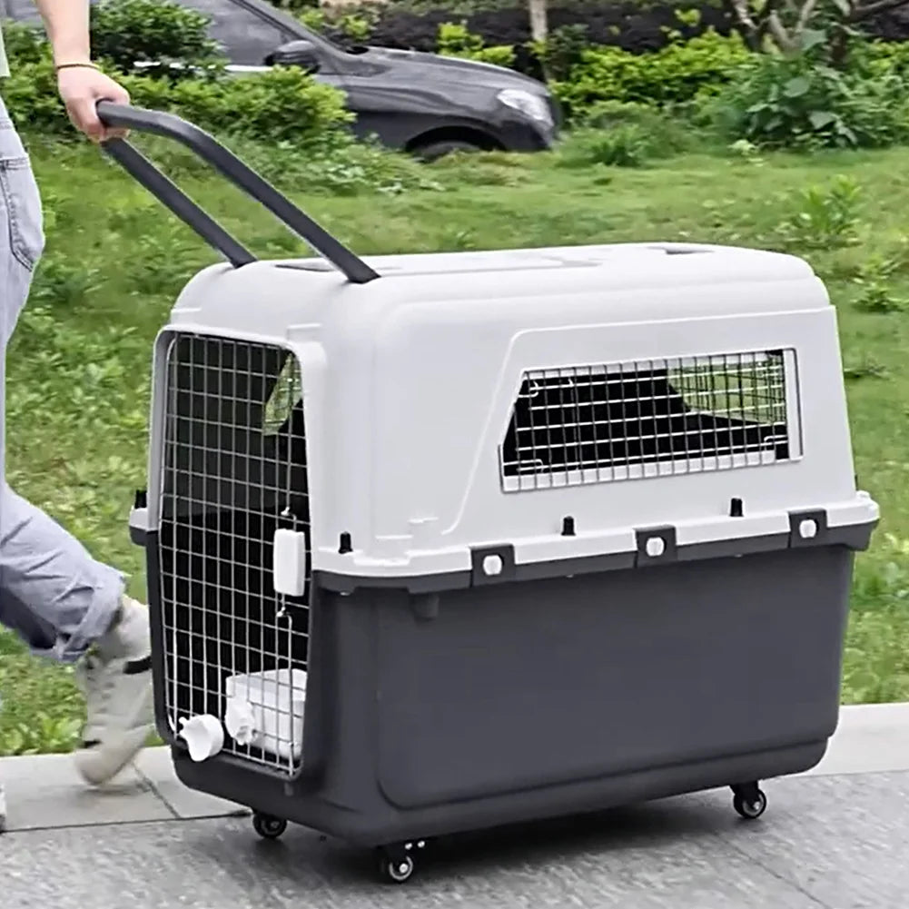 Pet Cat Carrier Length 33in/Width 21.6in/Height 25.2in with Handle & Metal Door Airline Approved Pet Carrier for Puppies Kittens Happy Tails Pet Shop Store
