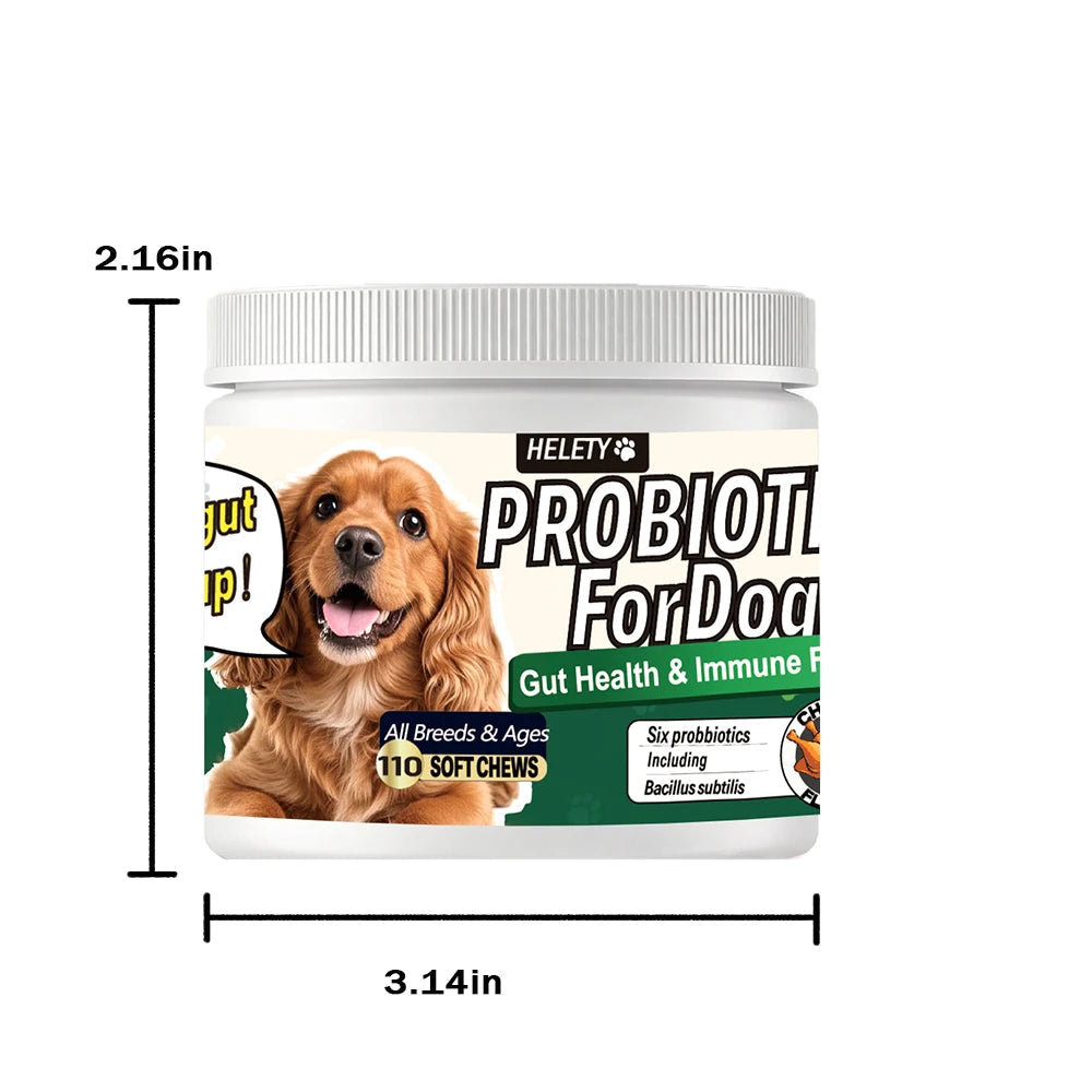 Probiotics for Dogs Digestive Health Soft Chews with Pumpkin & Fish Oil 120 Count Gut Health Itchy Relief Dog Probiotic Suppleme Happy Tails Pet Shop Store