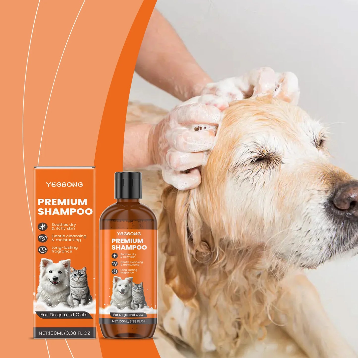 Champú natural para mascotas para perros y gatos, fórmula derivada de aceite de coco, elimina olores y enredos, repelente de pulgas e insectos,