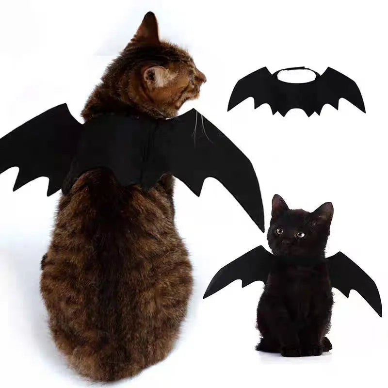 Cute Cat Cosplay Costume – Black Bat Wings with Safety Belt, Role-Playing Pet Cat Dog Halloween Party Decoration Supplies Happy Tails Pet Shop
