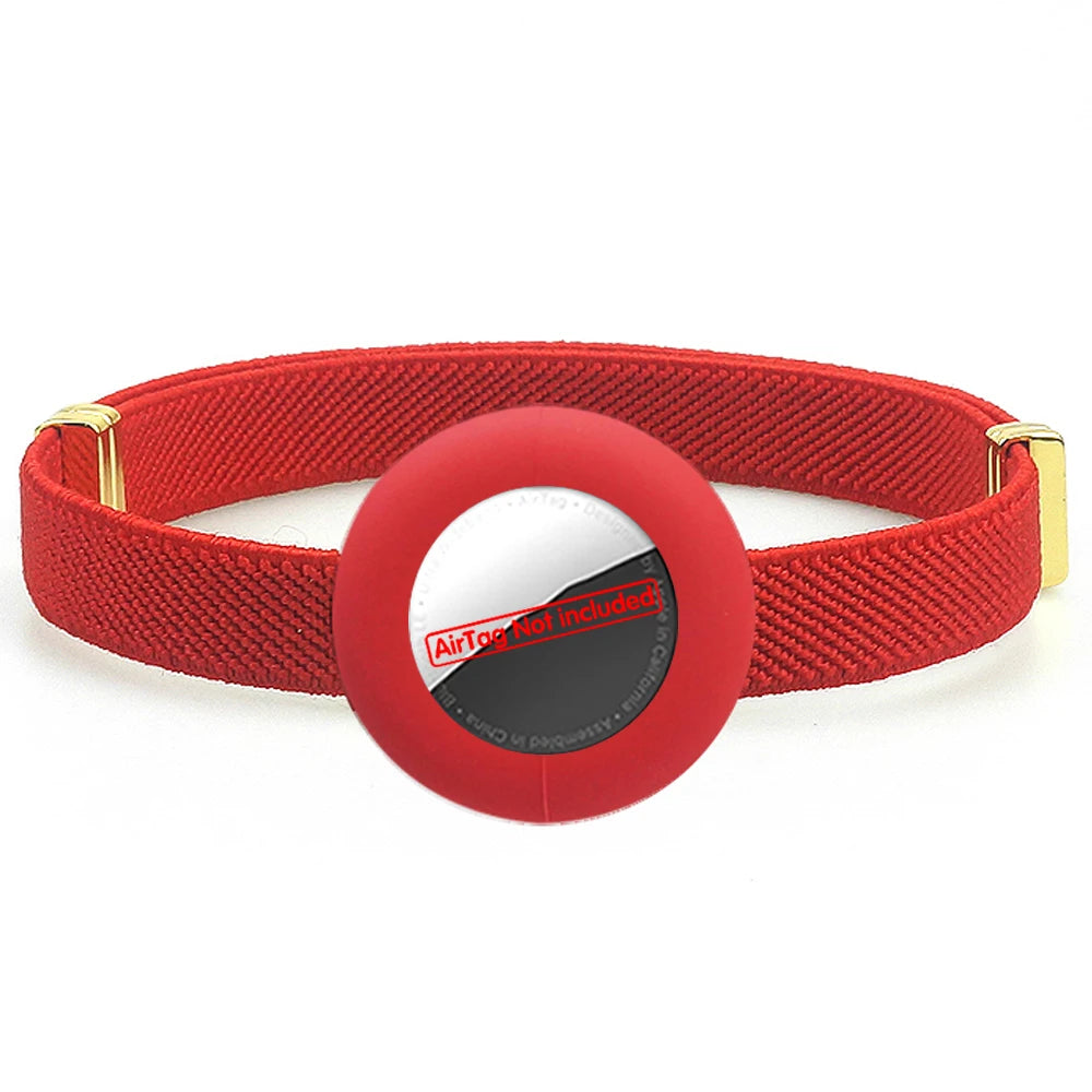 Cute Breakaway Cat Collar Elastic GPS Tracker Kitten Collar with Air Tag Holder Case Adjustable 5-12in Pets Collars for Cats