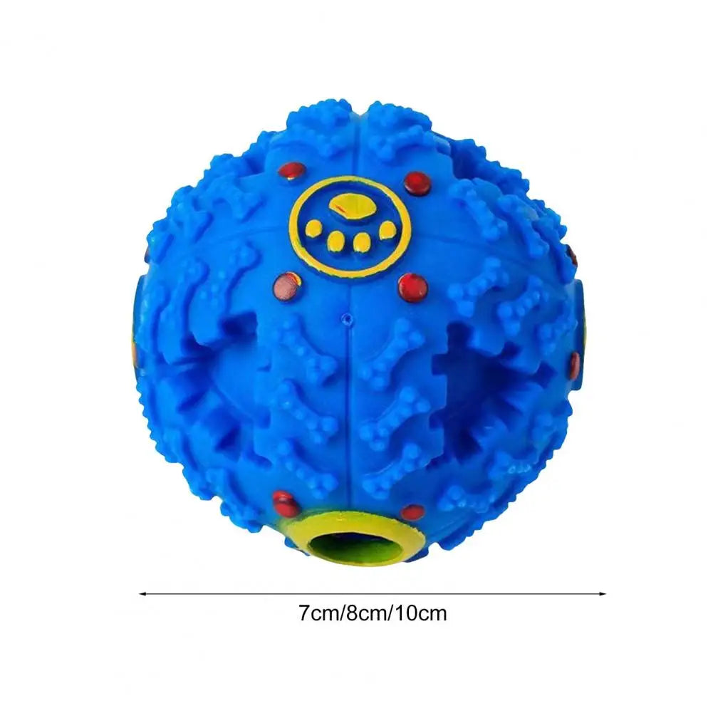 Dog Treat Ball Squeaky Dental Chew Toy Interactive Pet Feeder Toy Dog Chew Ball Food Dispenser Teeth Grinding Dog Toy