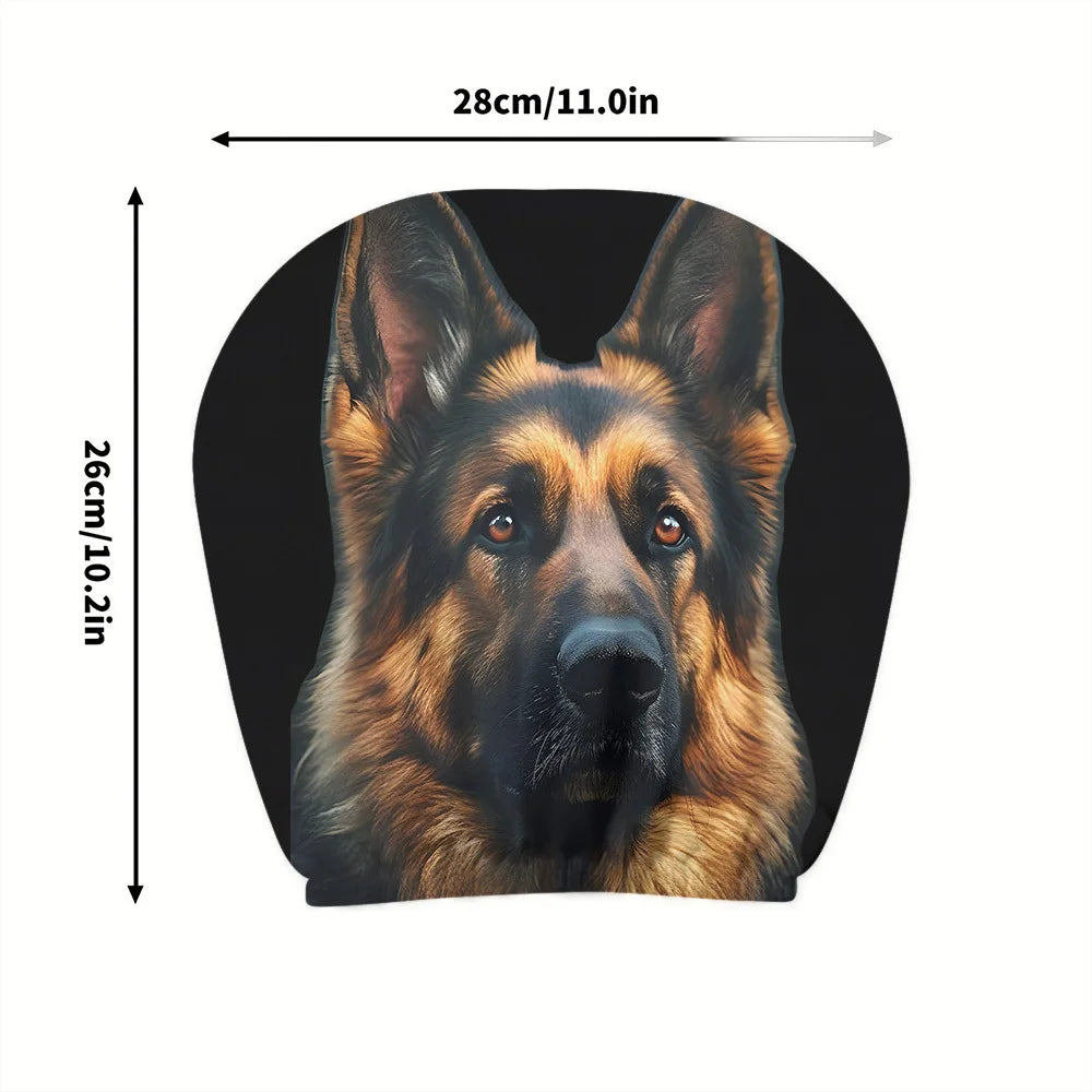 1/2 Pcs Car Headrest Covers With German Shepherd Dog Pattern For Car Interior Decoration