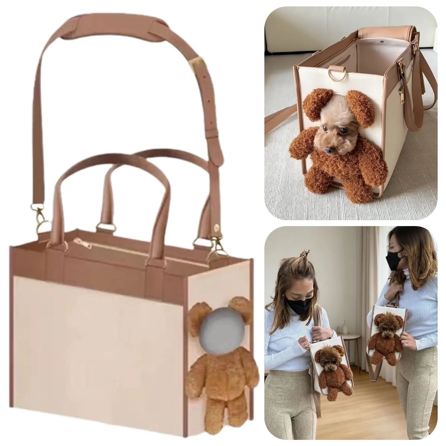 Pet Carrier Tote Bag Portable Soft Pet Tote Bag Breathable & Comfortable Lightweight Personalized For Small Medium Cats Dogs