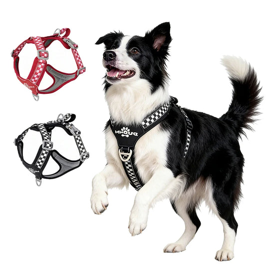 Escape Proof Dog Harness Soft Padded Full Body Pet Harness Reflective Adjustable No Pull Vest with Lift Handle and Leash Clip