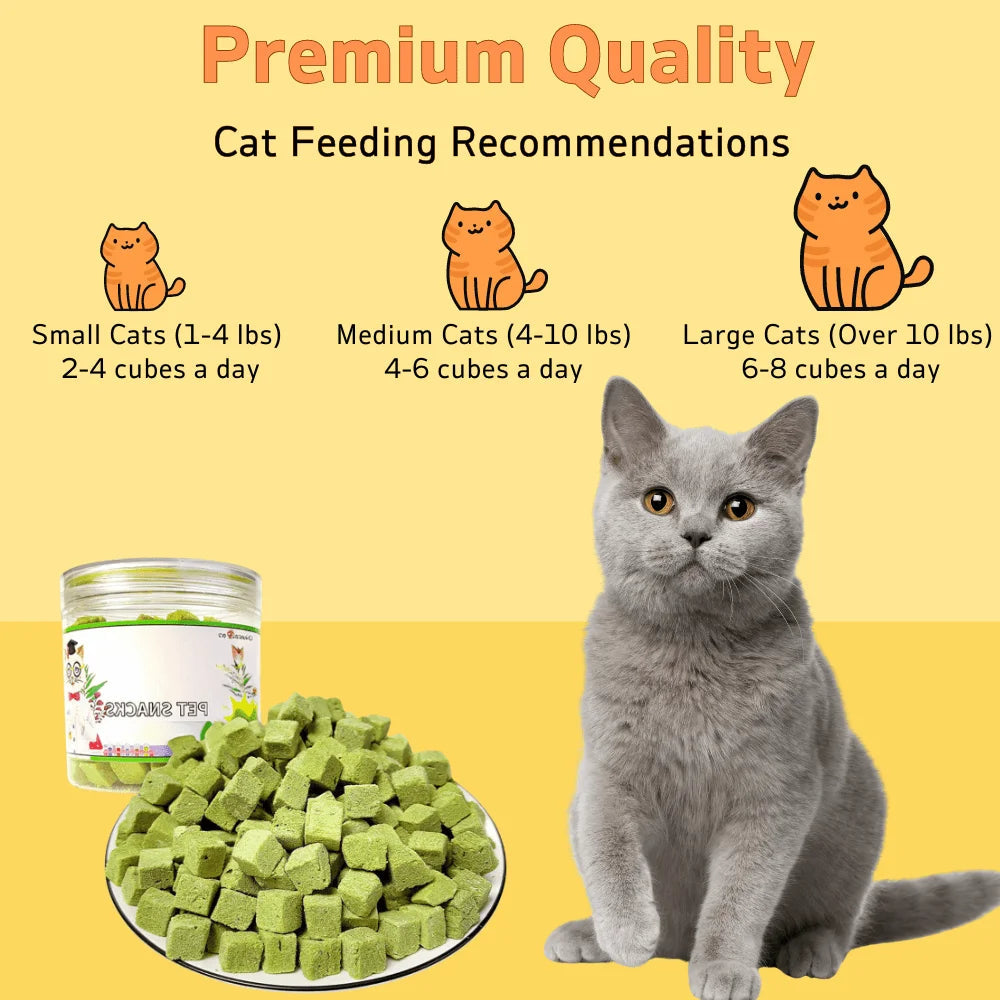 3.8oz/100g Cat Grass Treats for Hairball Support and Teeth Cleaning, Chicken Flavored Hairball Treats for Cats Happy Tails Pet Shop Store
