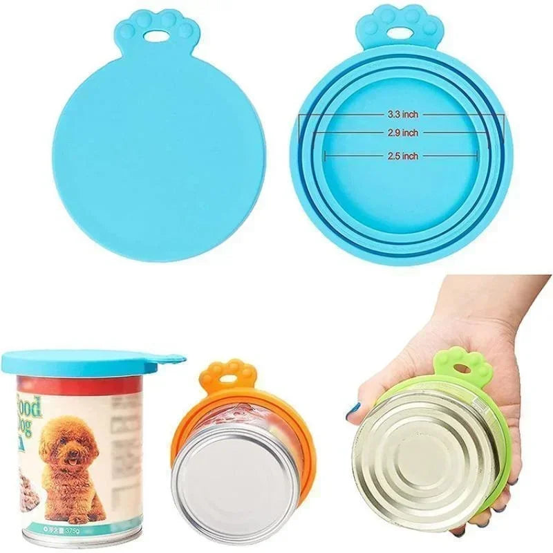5 couvercles en silicone pour conserves fraîcheur, compatibles avec les boîtes pour chats et chiens. Couvercles en silicone 3 en 1 pour conserver la fraîcheur des aliments. Couvercles hermétiques en silicone pour boîtes pour chiens. 