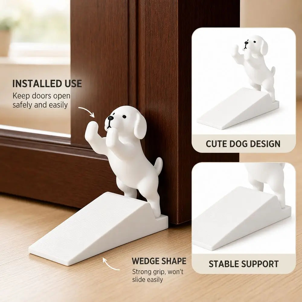 New 3D Printing Dog Door Stopper Anti-Collision Thickened Puppy Door Top Non-Slip Cartoon Dog Shape Door Stop Wedge Home Decor