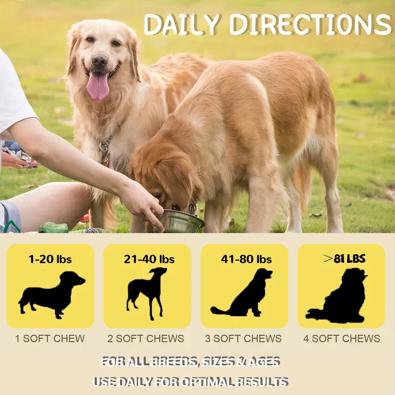 14-in-1 Dog Multivitamin Supplement with Glucosamine & Probiotics - Hip & Joint Support, Digestive Health, Immune Support, Heart Happy Tails Pet Shop Store