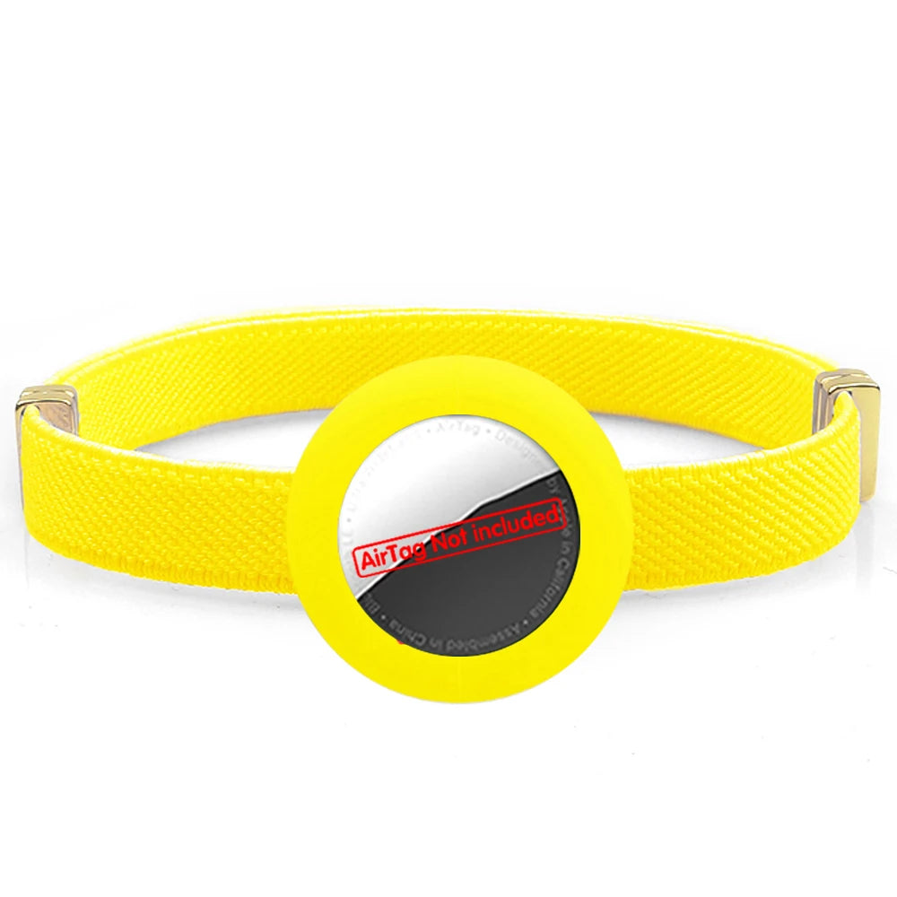 Cute Breakaway Cat Collar Elastic GPS Tracker Kitten Collar with Air Tag Holder Case Adjustable 5-12in Pets Collars for Cats