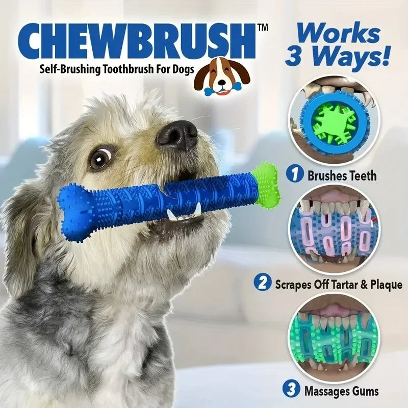 Dog Tooth Cleaning Chew Toy, Rubber Dental Massager & Grinding Stick for Teeth, Healthy Gums, Pet Oral Care Happy Tails Pet Shop Store