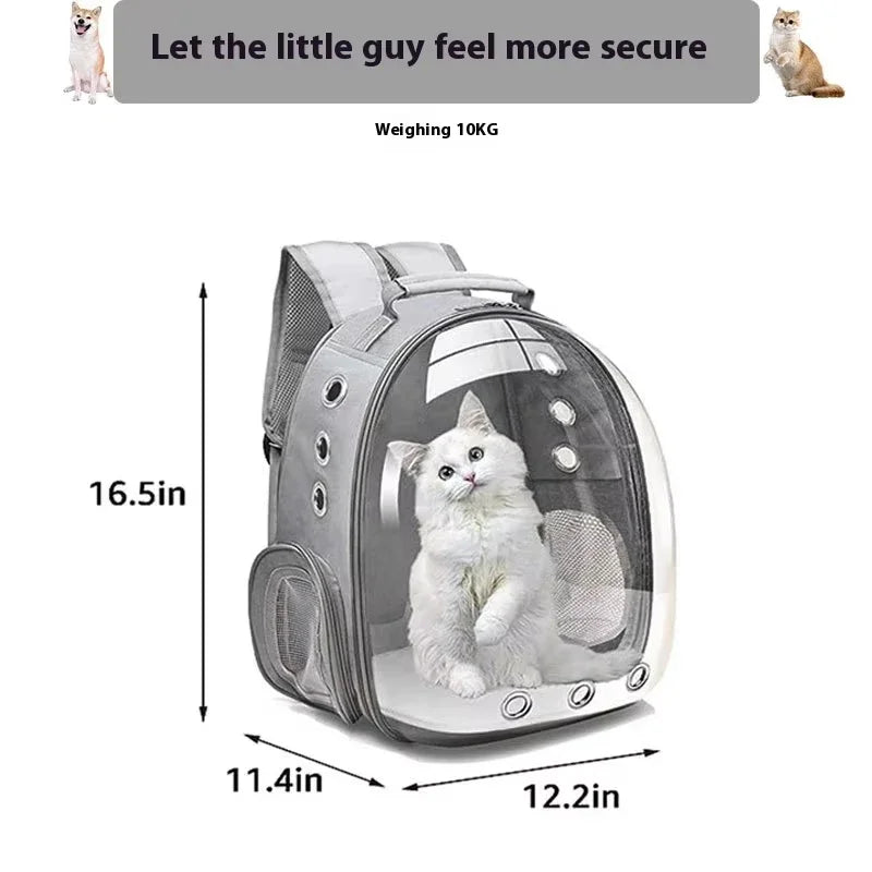 Mochila transportadora de mascotas ventilada, aprobada por aerolíneas, para perros y gatos pequeños y medianos, cápsula espacial para senderismo