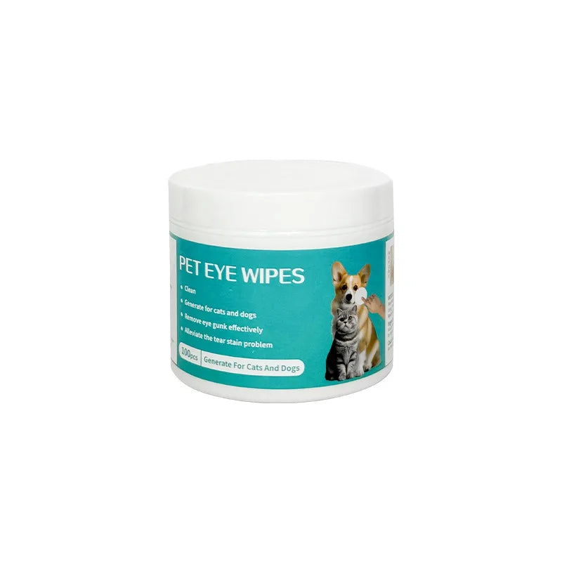 100 Piece Pet Eye Cleaning Wipes Tear Mark Remover for Cats Hygienic Grooming Wet Tissues for Home Pet Care Happy Tails Pet Shop Store